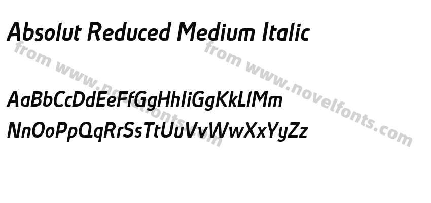 Absolut Reduced Medium ItalicPreview