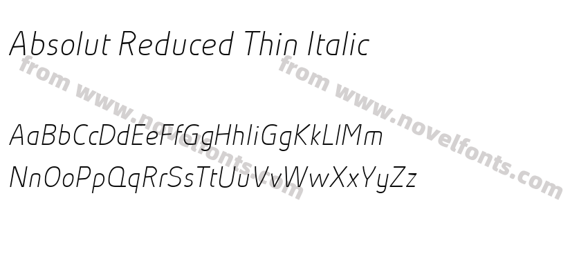 Absolut Reduced Thin ItalicPreview