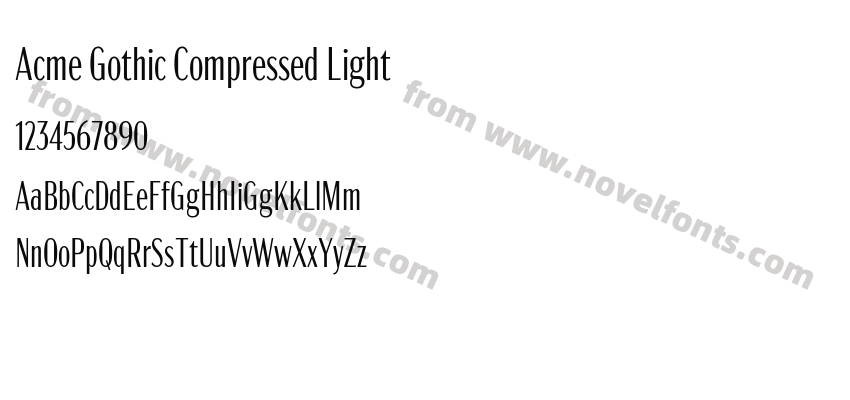 Acme Gothic Compressed LightPreview