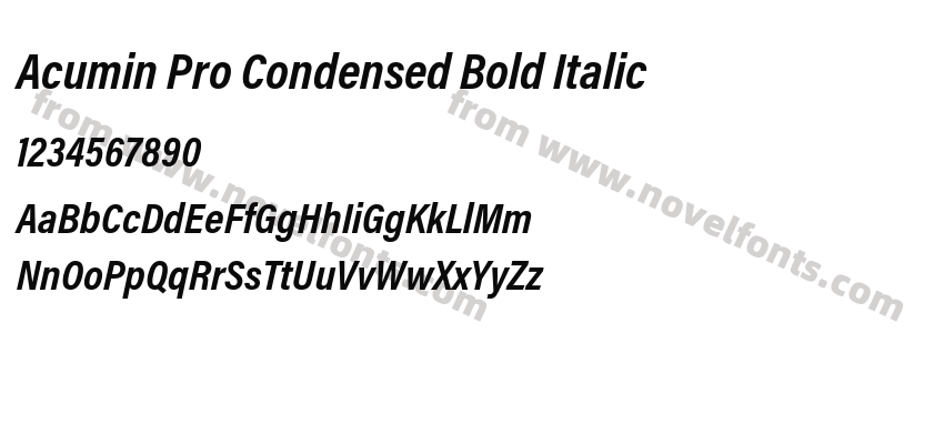 Acumin Pro Condensed Bold ItalicPreview