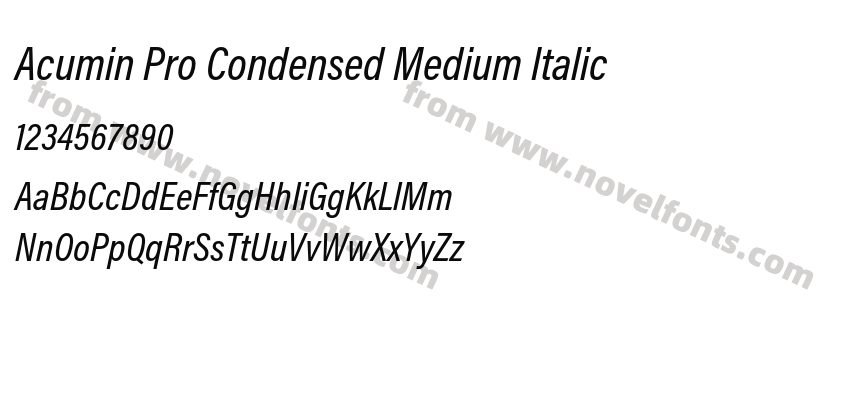 Acumin Pro Condensed Medium ItalicPreview