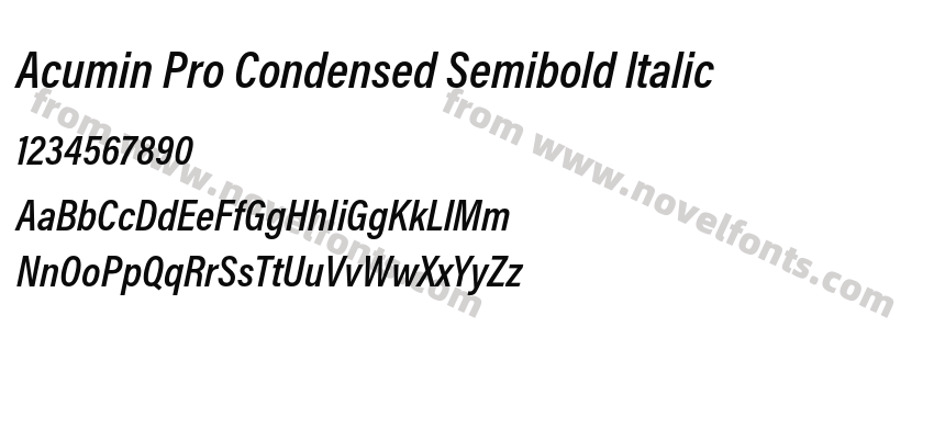 Acumin Pro Condensed Semibold ItalicPreview