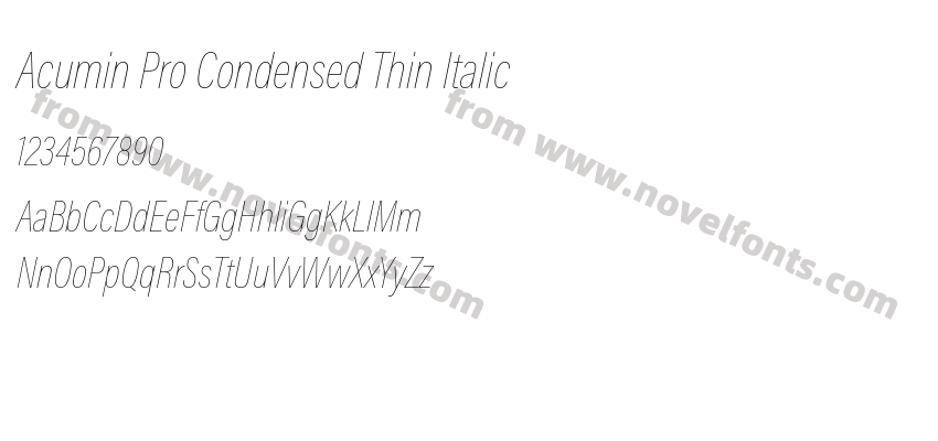 Acumin Pro Condensed Thin ItalicPreview