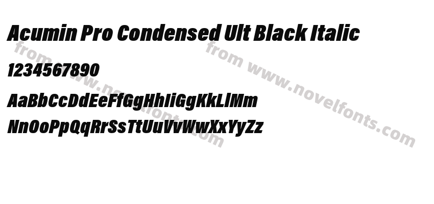 Acumin Pro Condensed Ult Black ItalicPreview