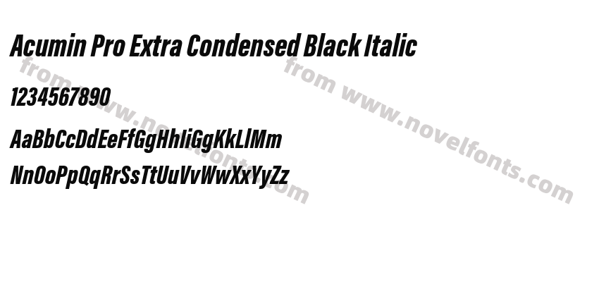 Acumin Pro Extra Condensed Black ItalicPreview