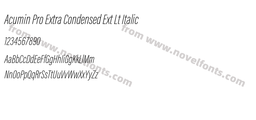 Acumin Pro Extra Condensed Ext Lt ItalicPreview