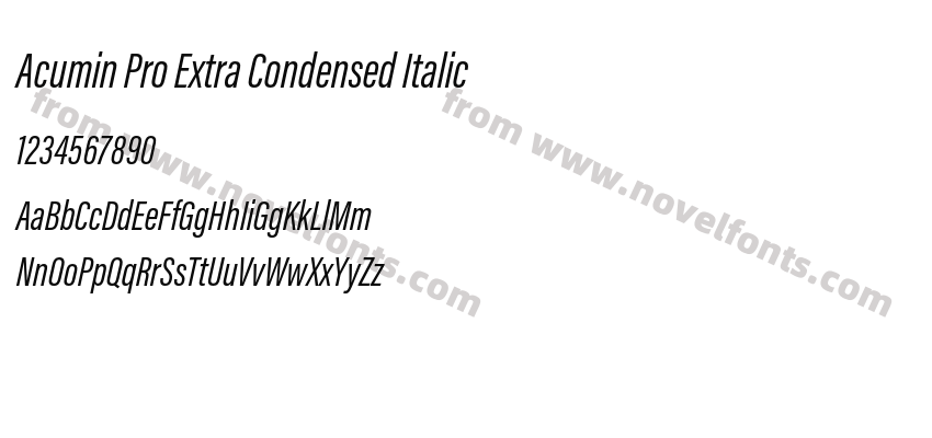 Acumin Pro Extra Condensed ItalicPreview