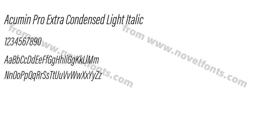 Acumin Pro Extra Condensed Light ItalicPreview