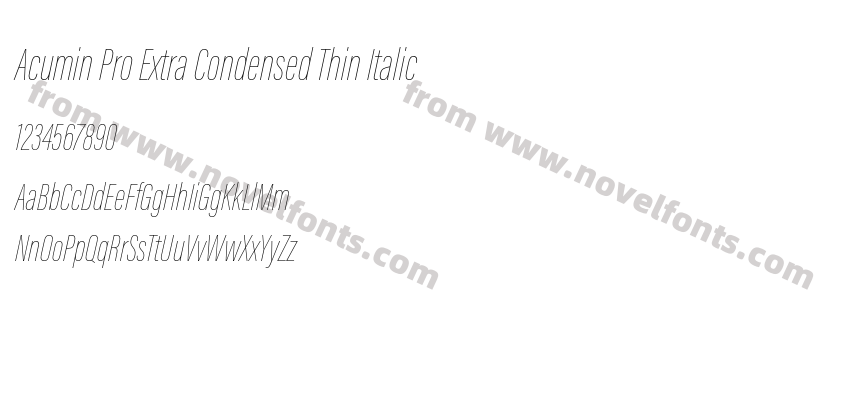 Acumin Pro Extra Condensed Thin ItalicPreview