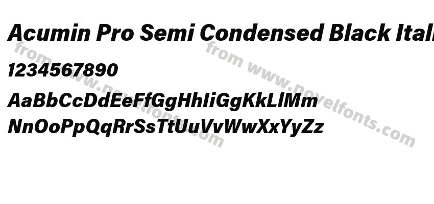 Acumin Pro Semi Condensed Black ItalicPreview