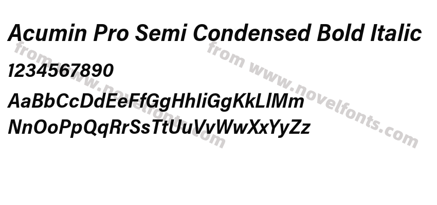 Acumin Pro Semi Condensed Bold ItalicPreview