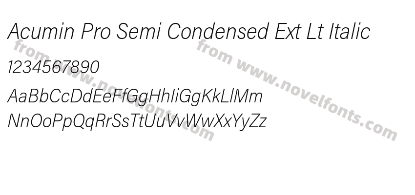 Acumin Pro Semi Condensed Ext Lt ItalicPreview