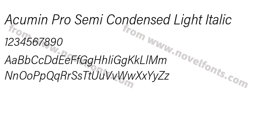 Acumin Pro Semi Condensed Light ItalicPreview