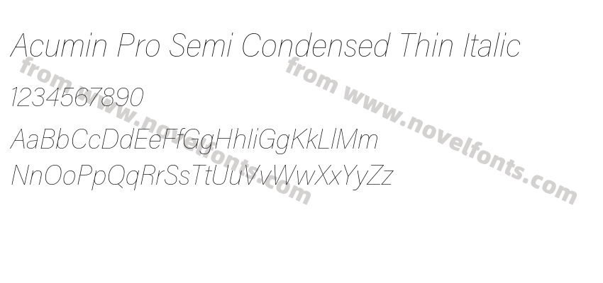 Acumin Pro Semi Condensed Thin ItalicPreview