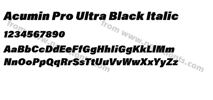 Acumin Pro Ultra Black ItalicPreview