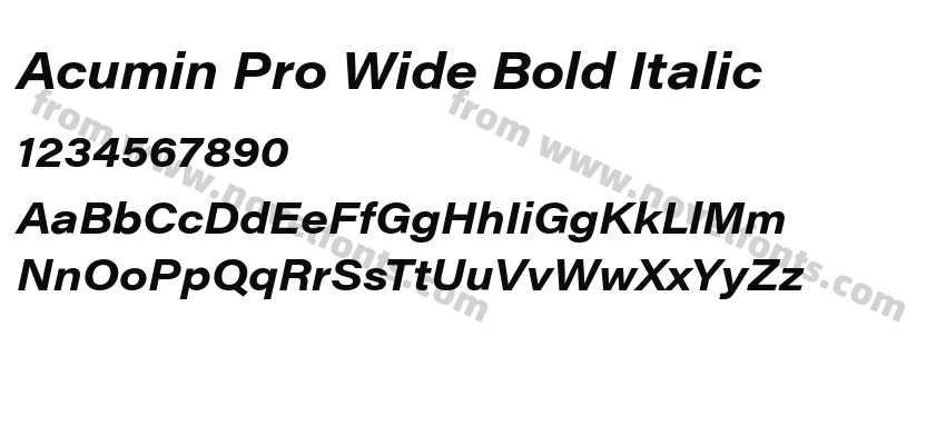 Acumin Pro Wide Bold ItalicPreview