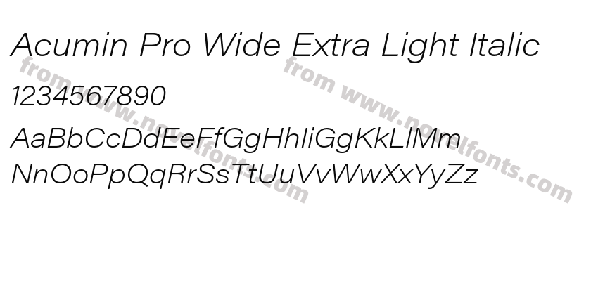 Acumin Pro Wide Extra Light ItalicPreview