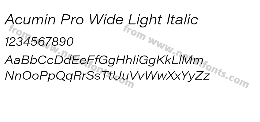 Acumin Pro Wide Light ItalicPreview