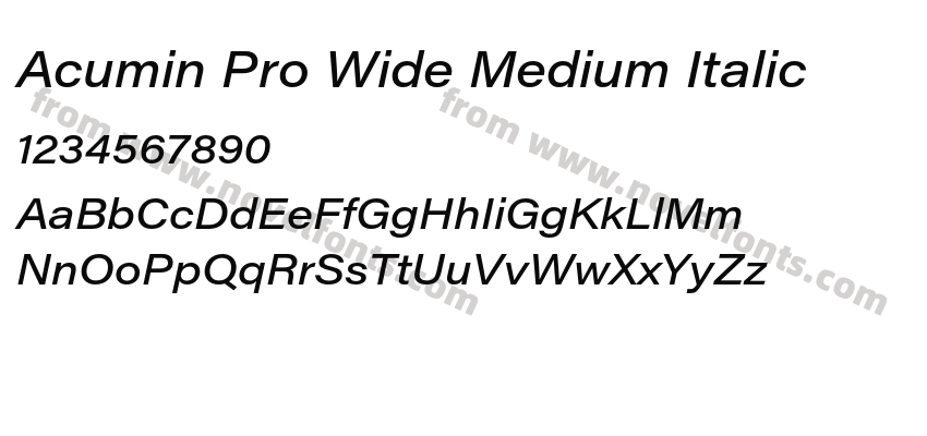 Acumin Pro Wide Medium ItalicPreview