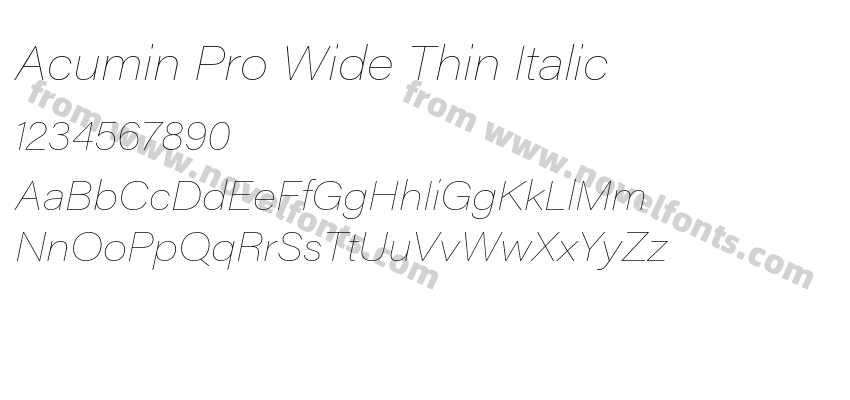 Acumin Pro Wide Thin ItalicPreview