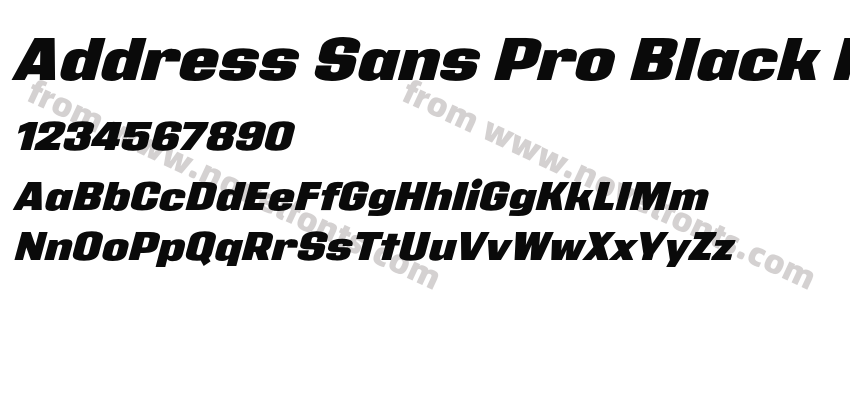Address Sans Pro Black ItPreview