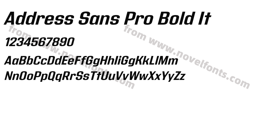 Address Sans Pro Bold ItPreview