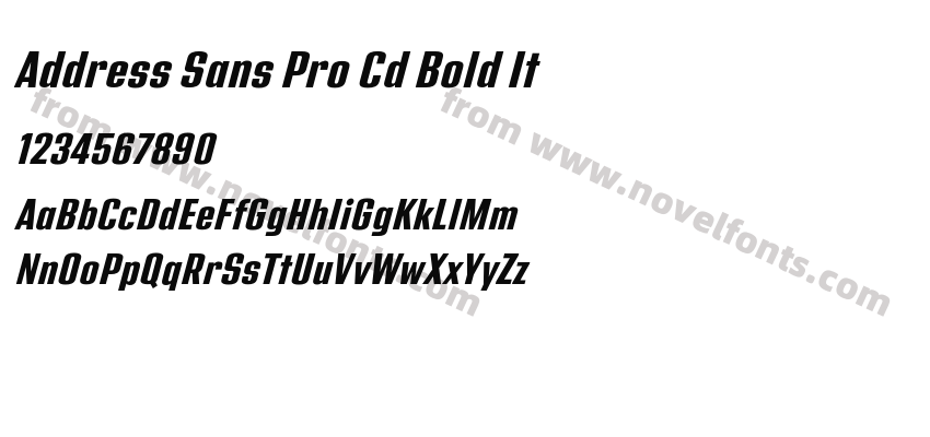 Address Sans Pro Cd Bold ItPreview