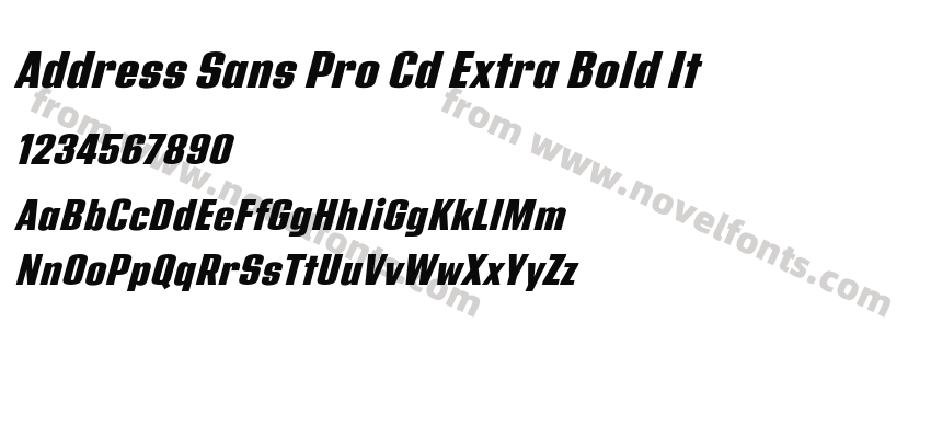 Address Sans Pro Cd Extra Bold ItPreview