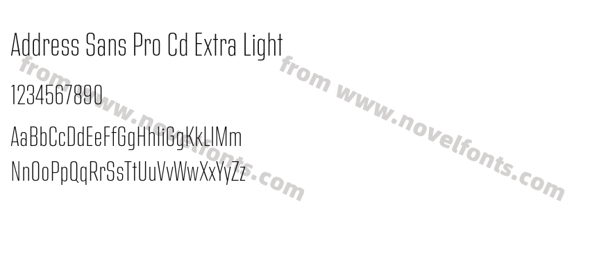 Address Sans Pro Cd Extra LightPreview