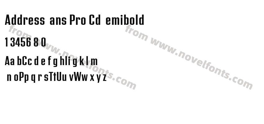 Address Sans Pro Cd SemiboldPreview