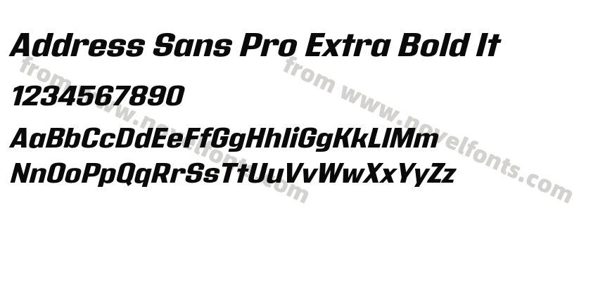 Address Sans Pro Extra Bold ItPreview
