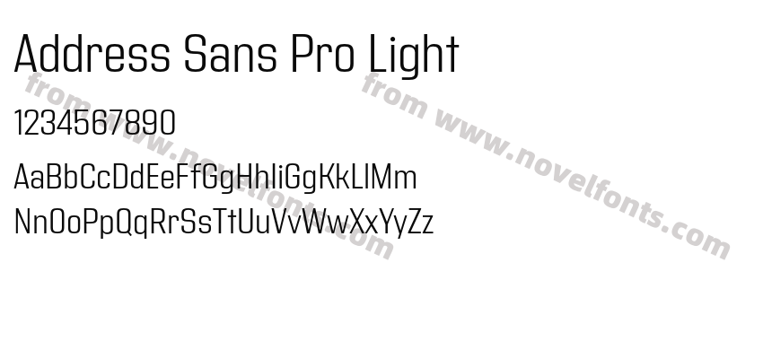 Address Sans Pro LightPreview