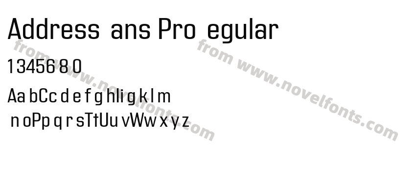 Address Sans Pro RegularPreview