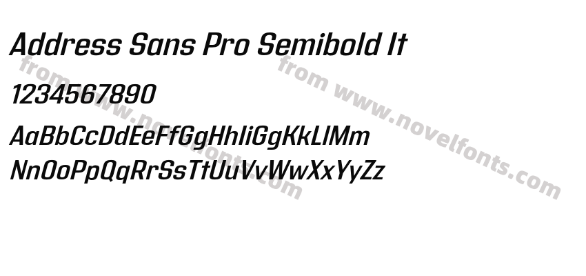 Address Sans Pro Semibold ItPreview