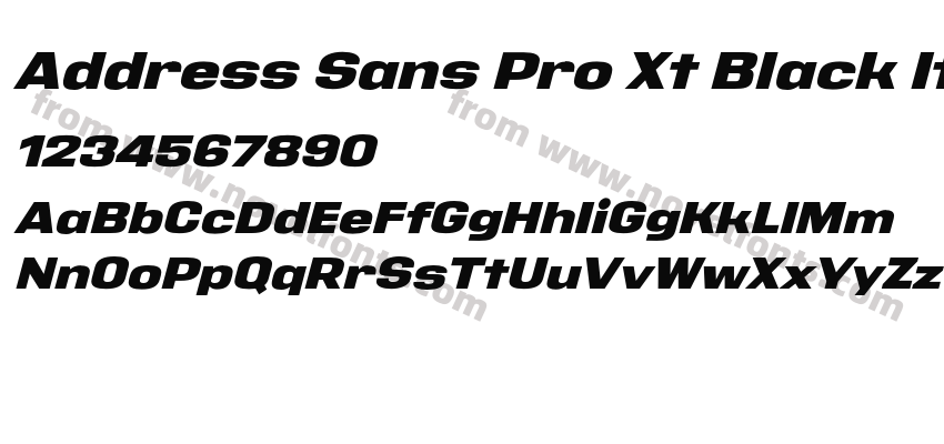 Address Sans Pro Xt Black ItPreview