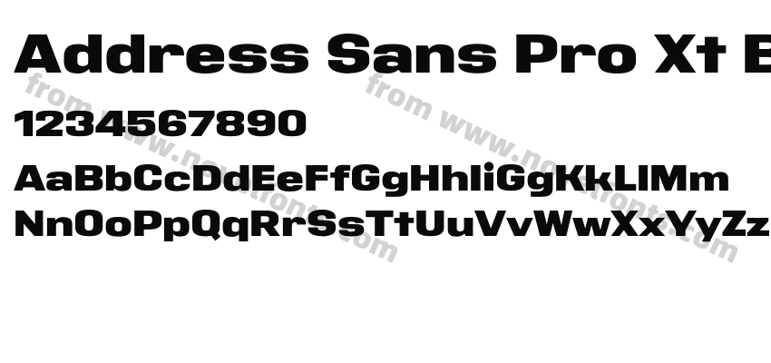 Address Sans Pro Xt BlackPreview