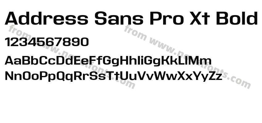 Address Sans Pro Xt BoldPreview