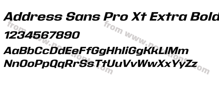 Address Sans Pro Xt Extra Bold ItPreview