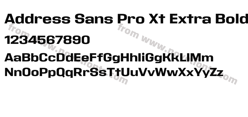 Address Sans Pro Xt Extra BoldPreview