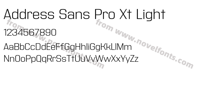 Address Sans Pro Xt LightPreview