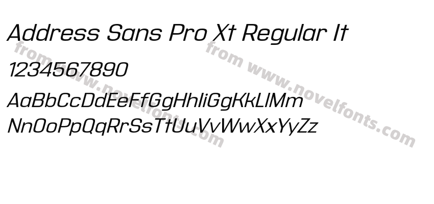 Address Sans Pro Xt Regular ItPreview