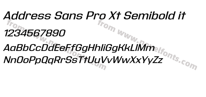 Address Sans Pro Xt Semibold itPreview