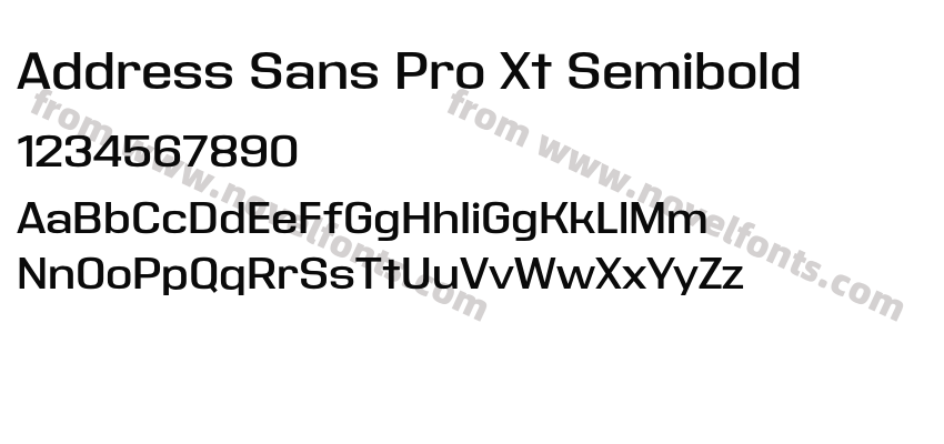 Address Sans Pro Xt SemiboldPreview