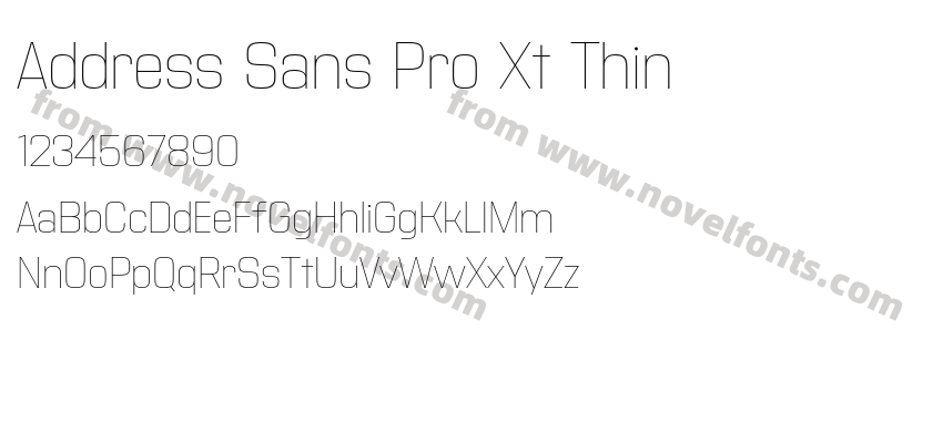Address Sans Pro Xt ThinPreview