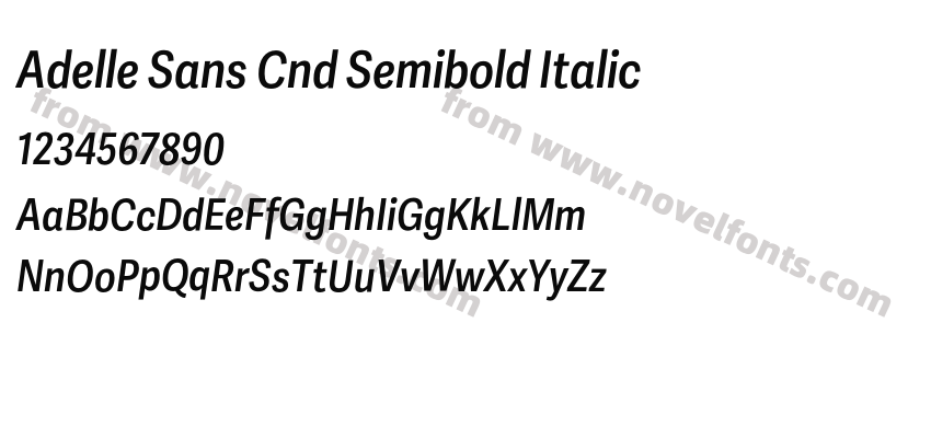 Adelle Sans Cnd Semibold ItalicPreview