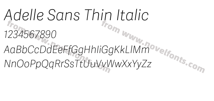 Adelle Sans Thin ItalicPreview
