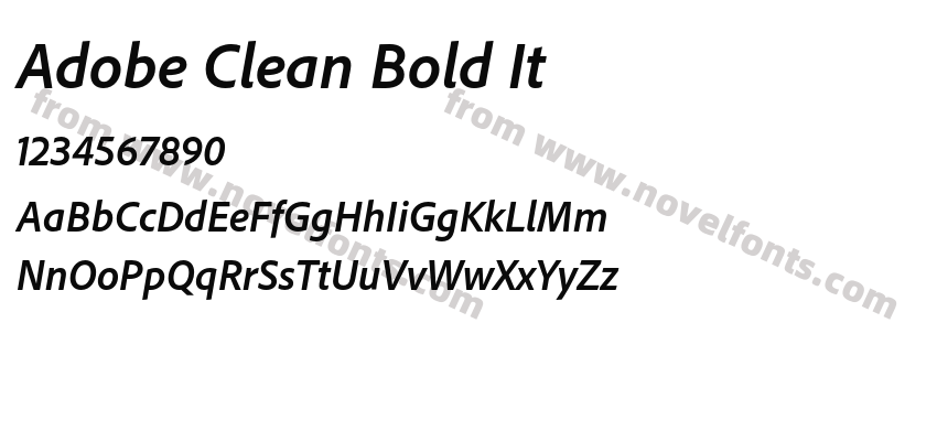 Adobe Clean Bold ItPreview