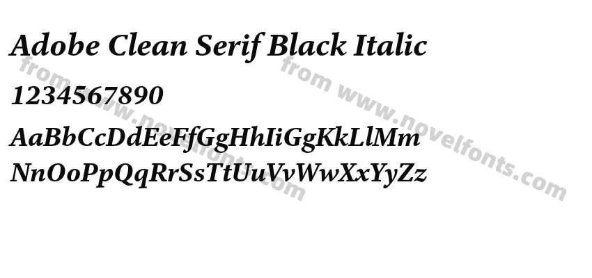 Adobe Clean Serif Black ItalicPreview