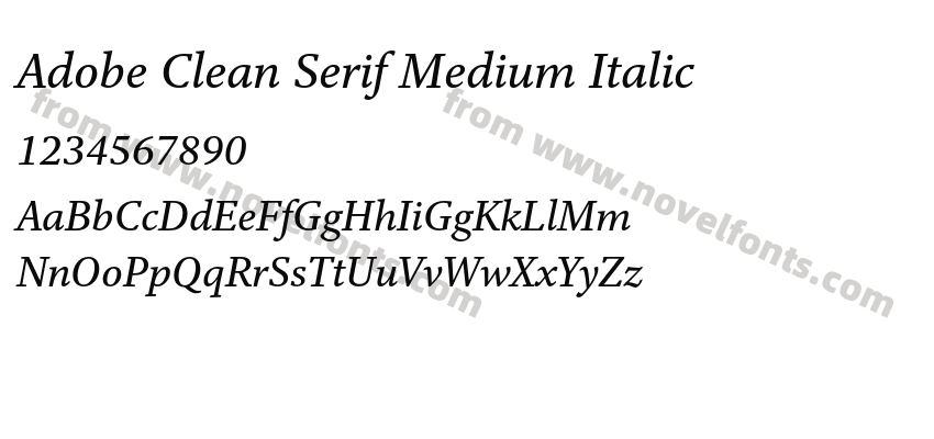 Adobe Clean Serif Medium ItalicPreview