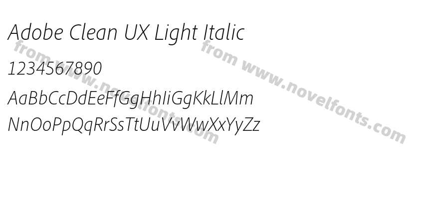 Adobe Clean UX Light ItalicPreview